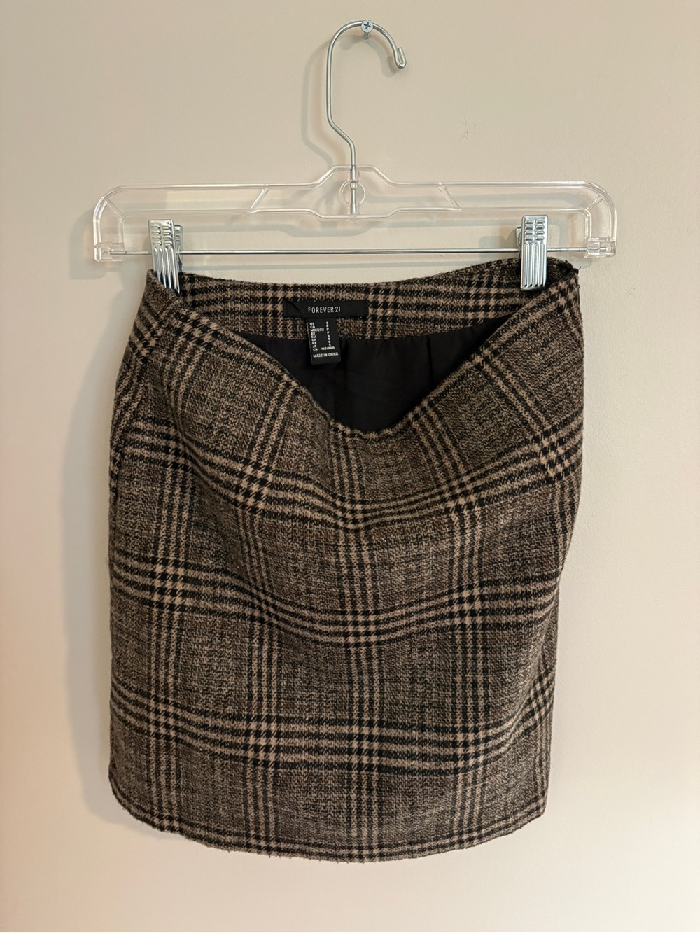 Forever 21 Brown Plaid Pencil Skirt